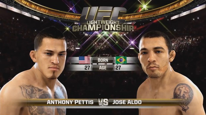 EA Sports UFC mostra gameplay de luta entre José Aldo e Anthony Pettis (Foto: Reprodução/ Youtube) EA Sports UFC mostra gameplay de luta entre José Aldo e Anthony Pettis (Foto: Reprodução/ Youtube)