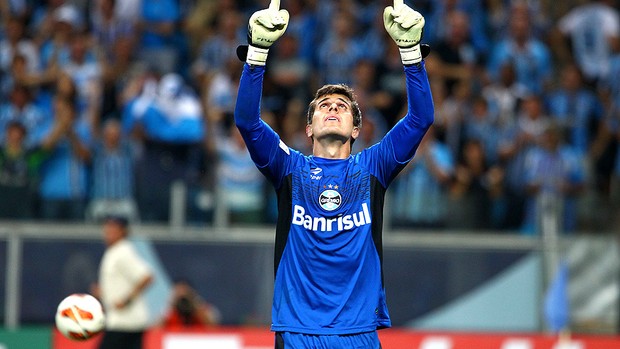 Marcelo Grohe comemora classificação do Grêmio (Foto: Lucas Uebel / Site Oficial do Grêmio)