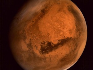 Imagem feita pelo equipamento indiano mostra o planeta Marte (Foto: Divulgação/Twitter/@MarsOrbiter)