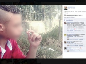 Rapaz que aparece fumando maconha na foto é investigado também por ter incitado outras pessoas a incendiarem ônibus na Zona Leste de São Paulo (Foto: Reprodução/Facebook)