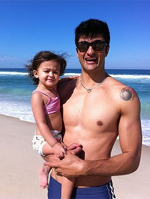 vôlei Leandro Vissotto e filha Catharina (Foto: Reprodução / Twitter)