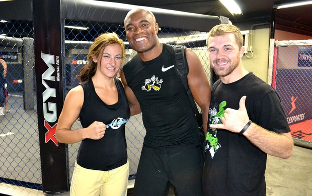 Anderson Silva treino MMA casal Miesha Tate e Bryan Caraway (Foto: Adriano Albuquerque / Sportv.com)