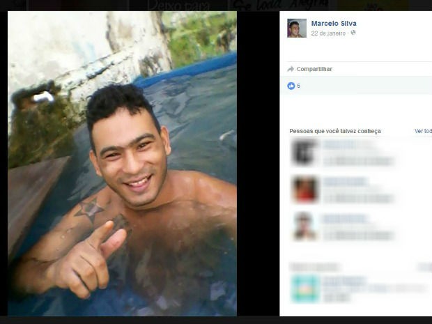 Detento postou foto dentro de 'piscina' (Foto: Reprodução/Facebook/Marcelo Silva)