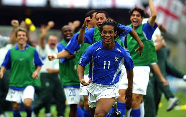 ronaldinho gaúcho brasil Inglaterra copa do mundo 2002 (Foto: Agência Getty Images)