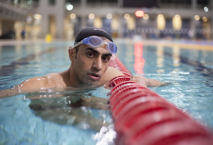 Ibrahim Al Hussein natação paralímpica equipe refugiados (Foto: UNHCR/Divulgação)