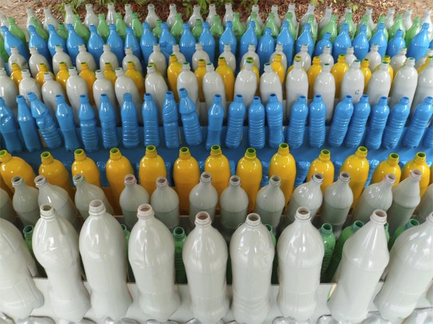 Mais de 45 mil garrafas de plástico vão ser usadas na ornamentação (Foto: Divulgação/Secom-JP)