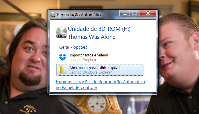 Ao montar uma imagem, uma janela de Reprodução Automática irá aparecer para você escolher o que deseja fazer (Foto:Reprodução/Henrique Duarte)