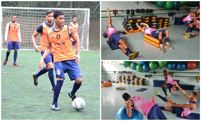 Jogadores do Espírito Santo treinaram em grama sintética e academia nesta quinta-feira (Foto: João Brito/Espírito Santo FC)