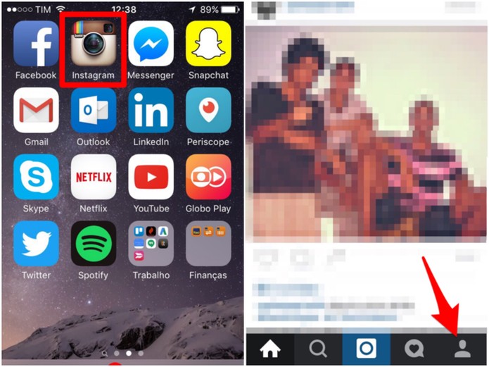 Abra o seu perfil no Instagram (Foto: Reprodução/Lucas Mendes)