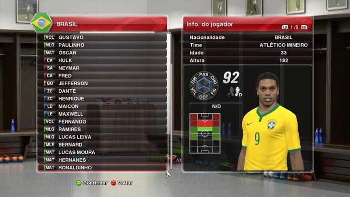 PES 2014: aprenda a convocar a sua própria seleção no game (Foto: Reprodução/Murilo Molina)