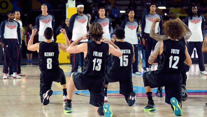 Nova Zelândia haka jogo basquete Estados Unidos (Foto: AFP) Nova Zelândia haka jogo basquete Estados Unidos (Foto: AFP)