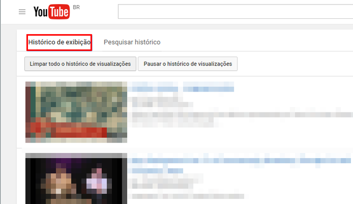 Exclua todos os vídeos do seu histórico do YouTube em apenas um clique (Foto: Reprodução/Paulo Alves) Exclua todos os vídeos do seu histórico do YouTube em apenas um clique (Foto: Reprodução/Paulo Alves)