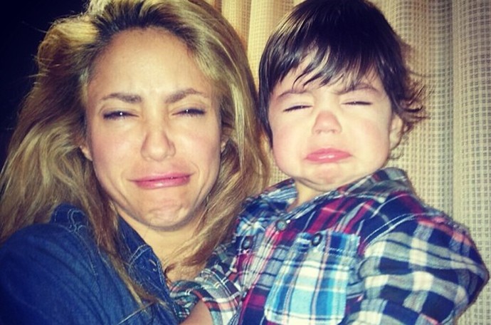  Piqué registra Shakira e o filho Milan (Foto: Instagram)