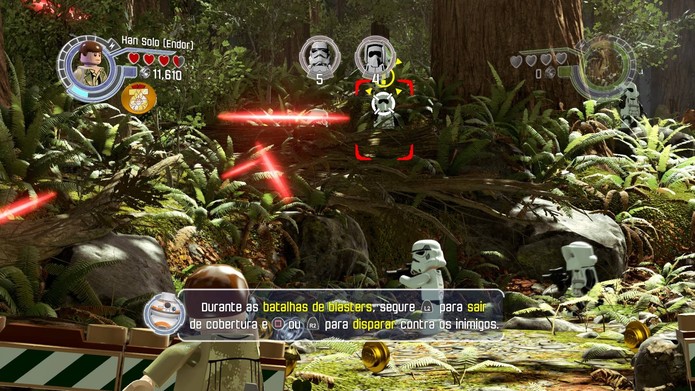 Sequências de tiro em LEGO Star Wars: The Force Awakens (Foto: Reprodução/Felipe Vinha)