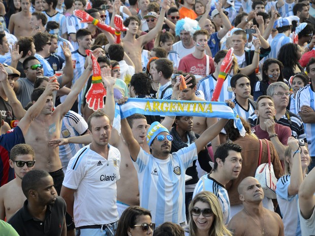 Argentinos festejam no Fifa Fan Fest do Rio (Foto: Alexandre Macieira / Riotur)