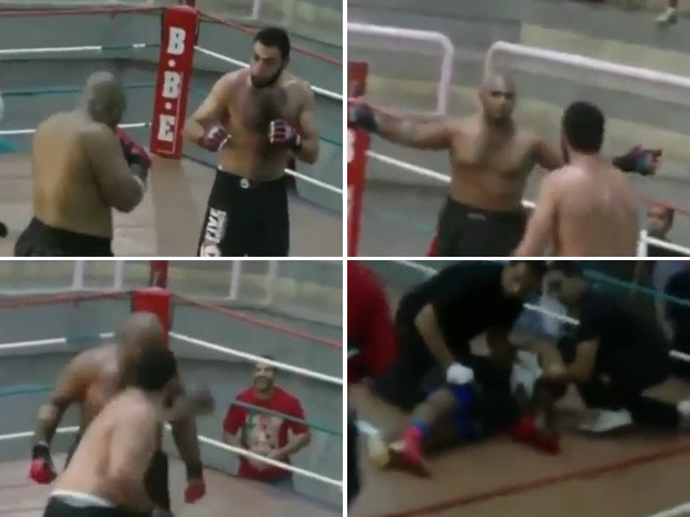 Homem provoca adversário ao abrir totalmente a guarda e leva soco certeiro (Foto: Reprodução)