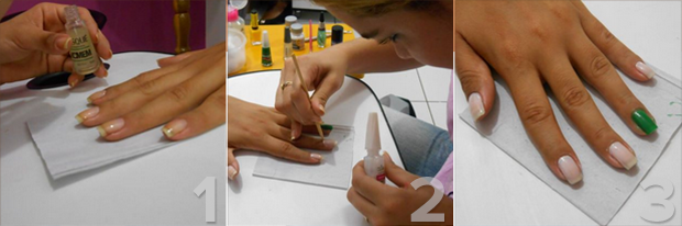 Aprenda a personalizar suas unhas para a copa com as cores da seleção (Foto: Carlienne Carpaso)