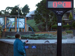 Termômetros registraram 0ºC ao amanhecer (Foto: Alan Pedro/Divulgação)