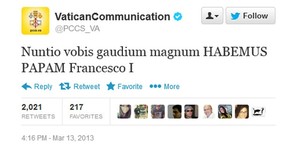 Conta Oficial Do Papa No Twitter Posta Nome De Francisco Renuncia De Bento Xvi G1