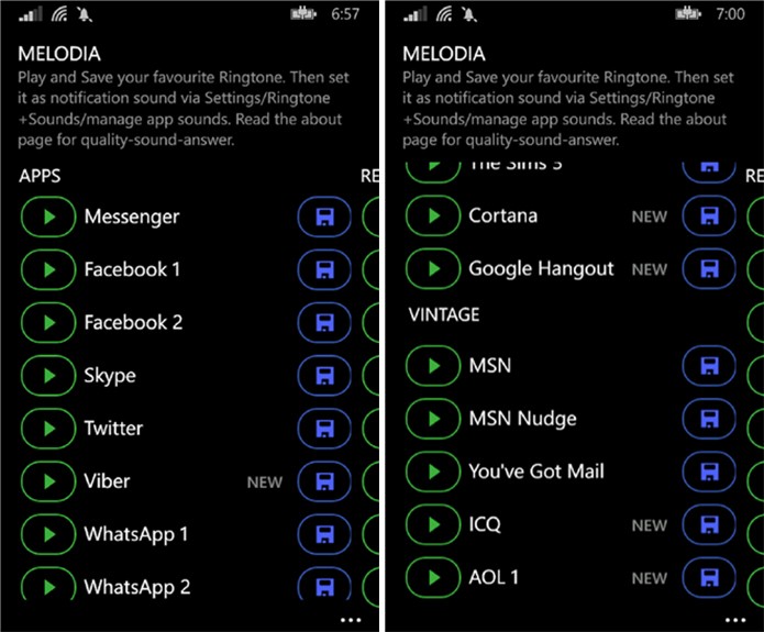 Melodia oferece sons de serviços famosos para personalizar o seu Windows Phone (Foto: Divulgação/Windows Phone Store)