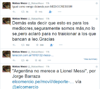 Matias Messi, irmão de Lionel Messi, Twitter (Foto: Reprodução / Twitter)
