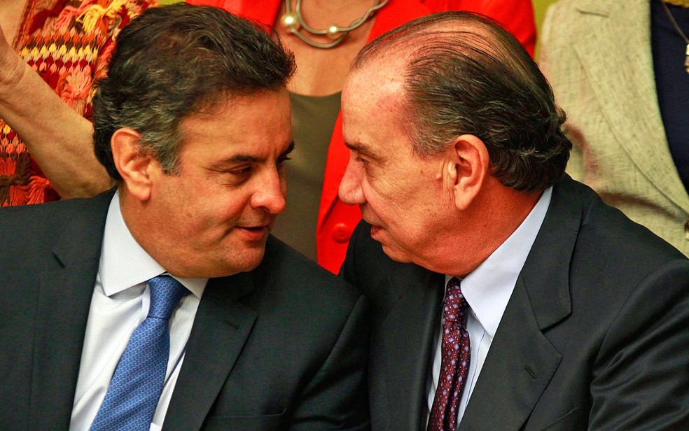 Aécio Neves e  Aloysio Nunes; derrotados na eleição presidencial de 2014 (Foto: Beto Nociti/Futura Press/Estadão Conteúdo)