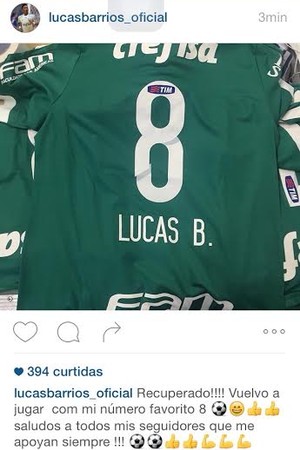 Ninguém quer a camisa 10 de Valdivia, diz Cereto, após Barrios assumir nº 8