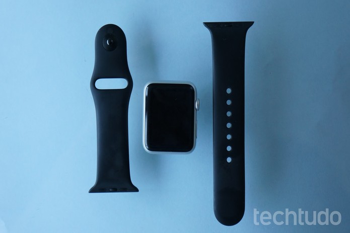 O Apple Watch vem com acessórios originais, mas que podem ser trocados (Foto: Bernardo Dabul/TechTudo) O Apple Watch vem com acessórios originais, mas que podem ser trocados (Foto: Bernardo Dabul/TechTudo)