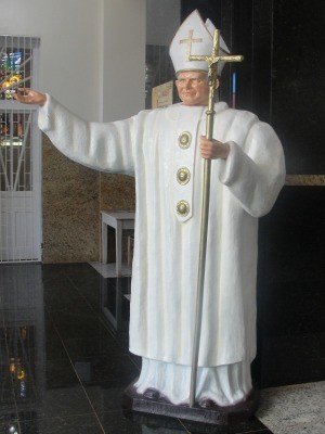 Estátua Papa João Paulo II em Áurea (RS) (Foto: Diocese de Erexim)