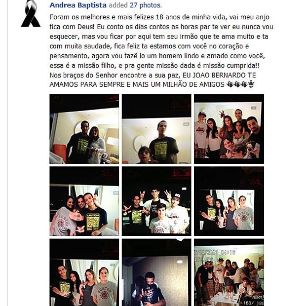 Andrea Baptista posta fotos do filho para homenageá-lo (Foto: Facebook)