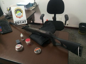 Arma utilizada por estudante para ferir e matar animal em MS (Foto: Divulgação Polícia Civil/MS)