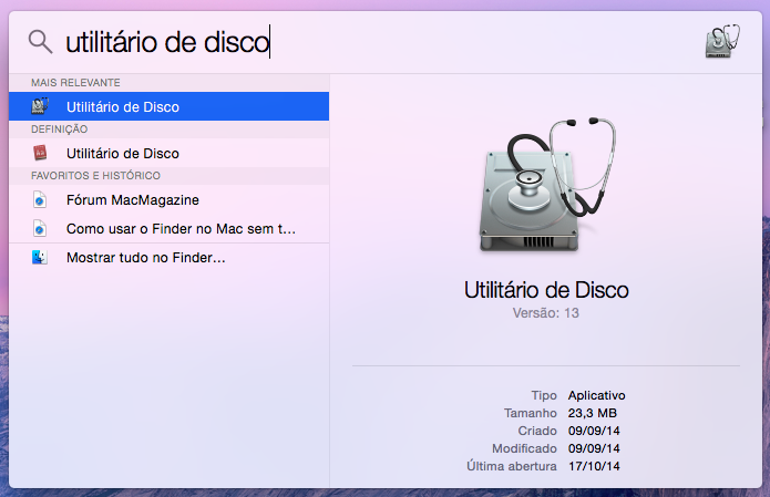 Execute o utilitário de disco (Foto: Reprodução/Helito Bijora)