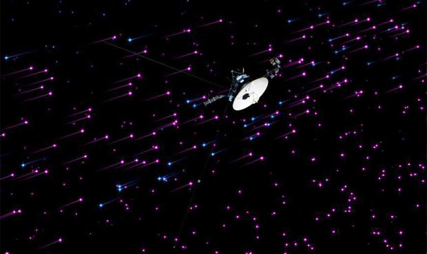 Ilustração da Nasa mostra a Voyager 1 na nova região do espaço em que agora se encontra (Foto: Nasa/Divulgação)