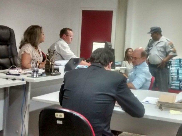 Riva prestou depoimento no Fórum de Cuiabá (Foto: Carolina Holland/G1)