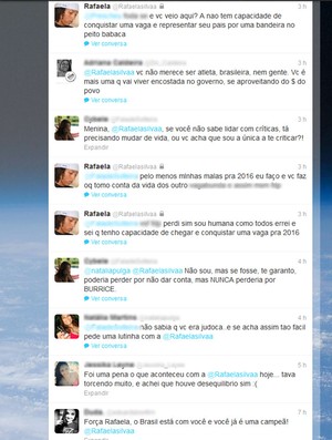 Ofensas a judoca RAfaela Silva no Twitter (Foto: Reprodução / Twitter)