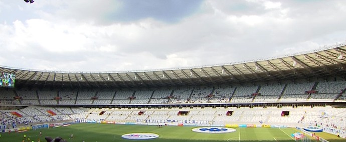 Mineirão para Cruzeiro x Guarani-MG (Foto: Reprodução / TV Globo Minas) Mineirão para Cruzeiro x Guarani-MG (Foto: Reprodução / TV Globo Minas)