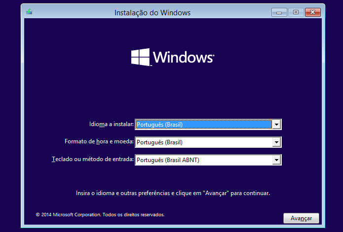 Iniciando instalação do Windows 10 (Foto: Reprodução/Helito Bijora) 