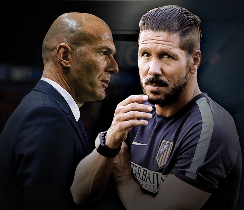 Zidane e Simeone travam duelo de estilos na semifinal da Champions (Foto: Esporte Arte)
