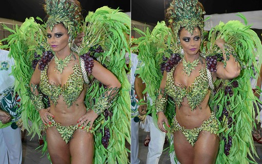 Viviane Araújo como rainha de bateria da Mancha Verde