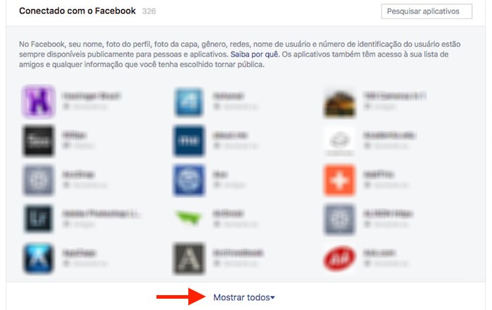 Opção para acessar todos os aplicativos e jogos vinculados a uma conta do Facebook (Foto: Reprodução/Marvin Costa) Opção para acessar todos os aplicativos e jogos vinculados a uma conta do Facebook (Foto: Reprodução/Marvin Costa)