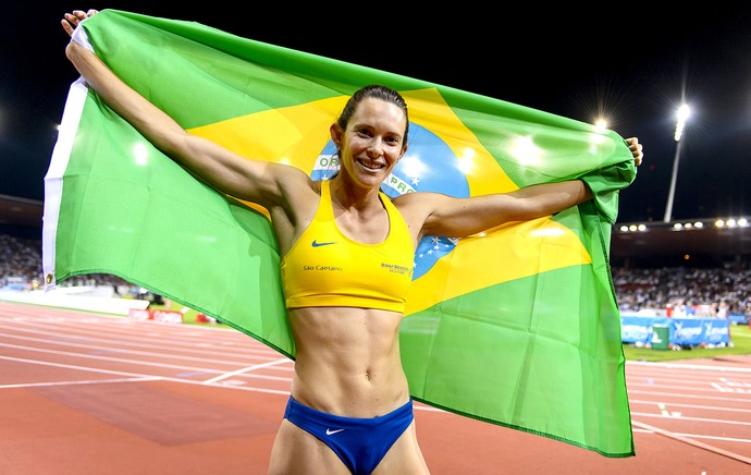 Fabiana Murer salto com vara Diamond League (Foto: AFP) Fabiana Murer salto com vara Diamond League (Foto: AFP)