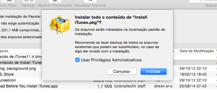 Instalando o iTunes 11 no OS X Yosemite (Foto: Reprodução/Helito Bijora) 