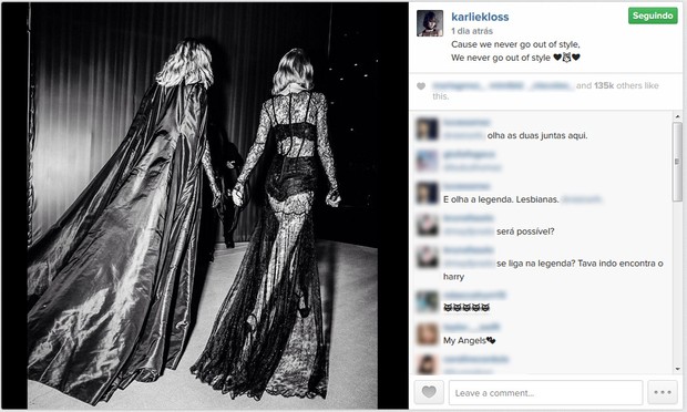 Karlie Kloss e Taylor Swift (Foto: Instagram / Reprodução)