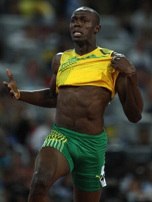 Usain Bolt em sua forma física em 2008, quando foi campeão olímpico pela 1ª vez (Foto: Getty Images)