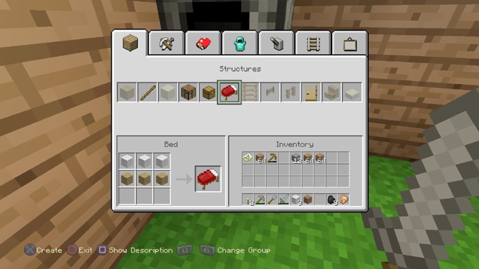 A cama é uma peça essencial em Minecraft, pois ela marca onde você ressurgirá se morrer (Foto: Reprodução/Rafael Monteiro)