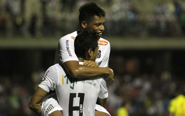 André comemora gol do Santos sobre o Atlético Sorocaba (Foto: Agnaldo Pereira/Agência Estado)