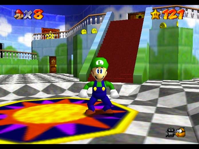 Luigi em Mario 64 do Nintendo 64? Só mesmo em montagem (Foto: Reprodução/Felipe Vinha)