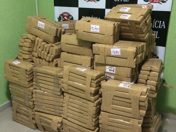 Foram apreendidos mais de 450 quilos de maconha em Sorocaba (Foto: Divulgação/Dise)