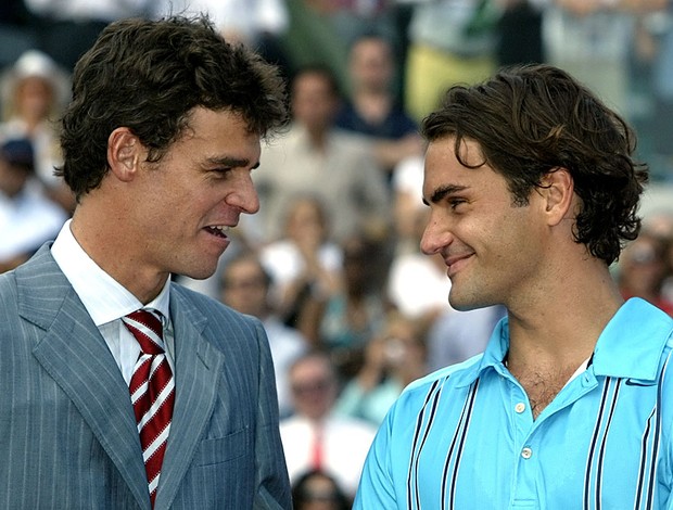 Roger Federer tênis Gustavo Kuerten guga Roland Garros 2007 (Foto: Getty Images )