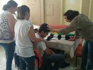 Salas receberam monitores para confortar alunos e professores em Borborema (Foto: Ana Carolina Levorato / G1)